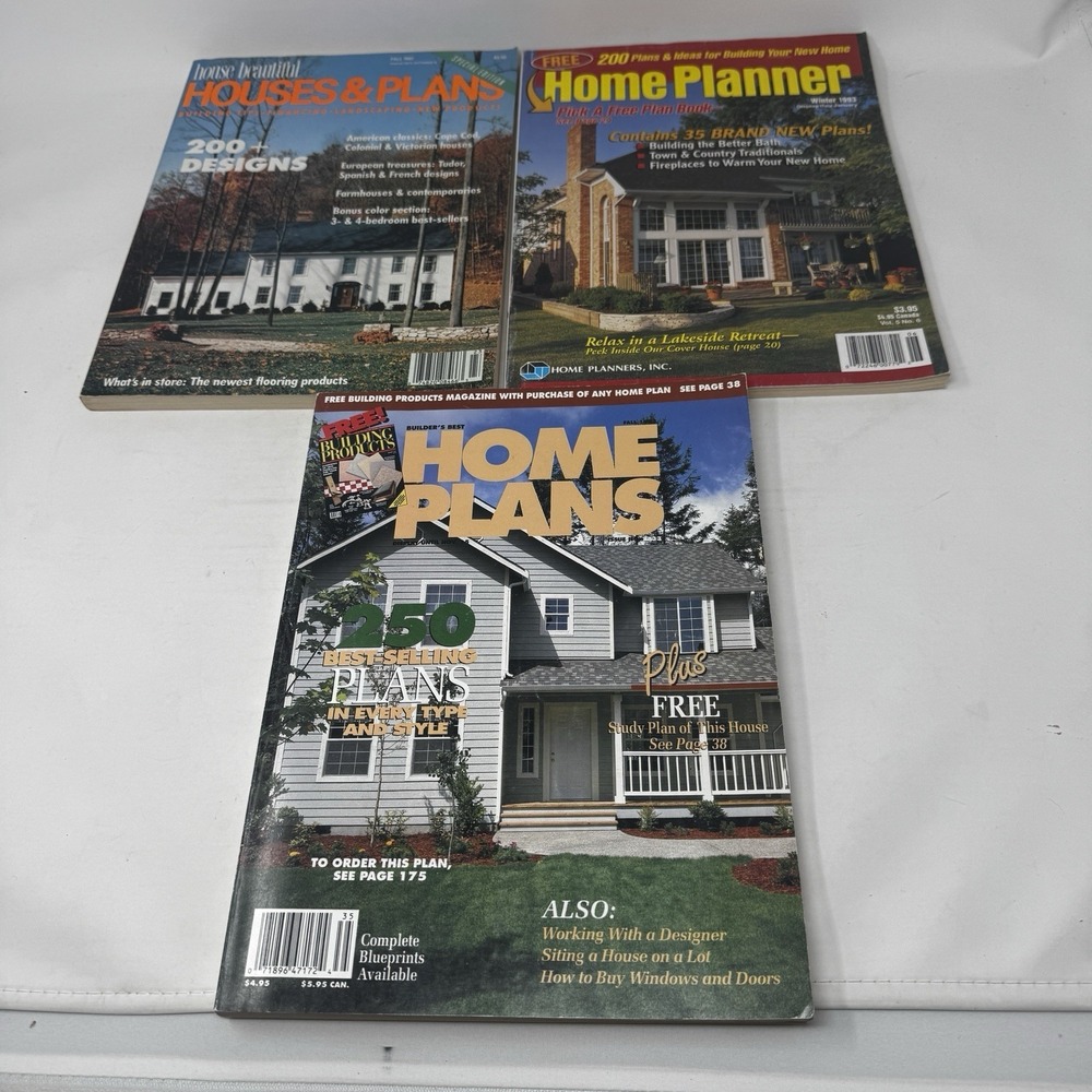 Home Plans Magazine Planner Design House Blueprint Magazine Early 90s Vintage